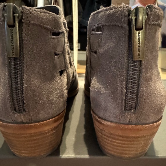 Vince Camuto Gray Suede Ankle Booties - Picture 5 of 9